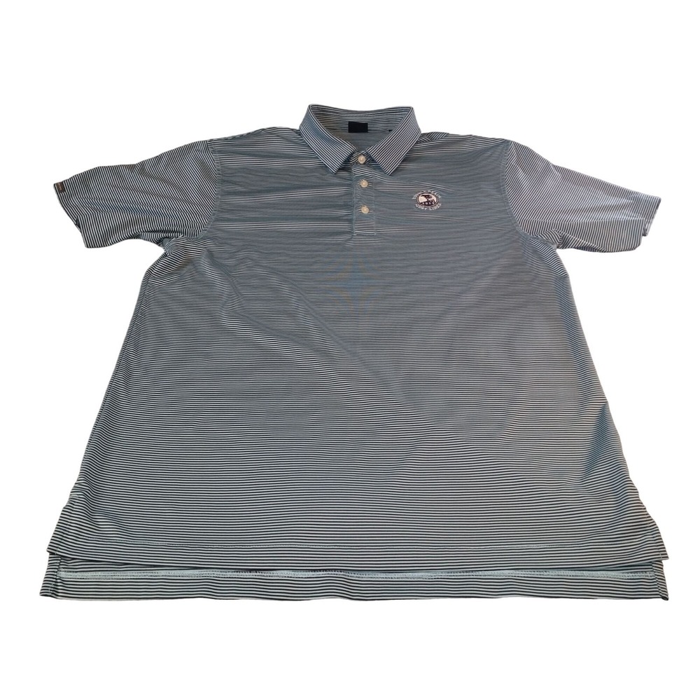 Dunning Pebble Beach Golf Links Polo Men Sz L Embroidered Sportswear Performance